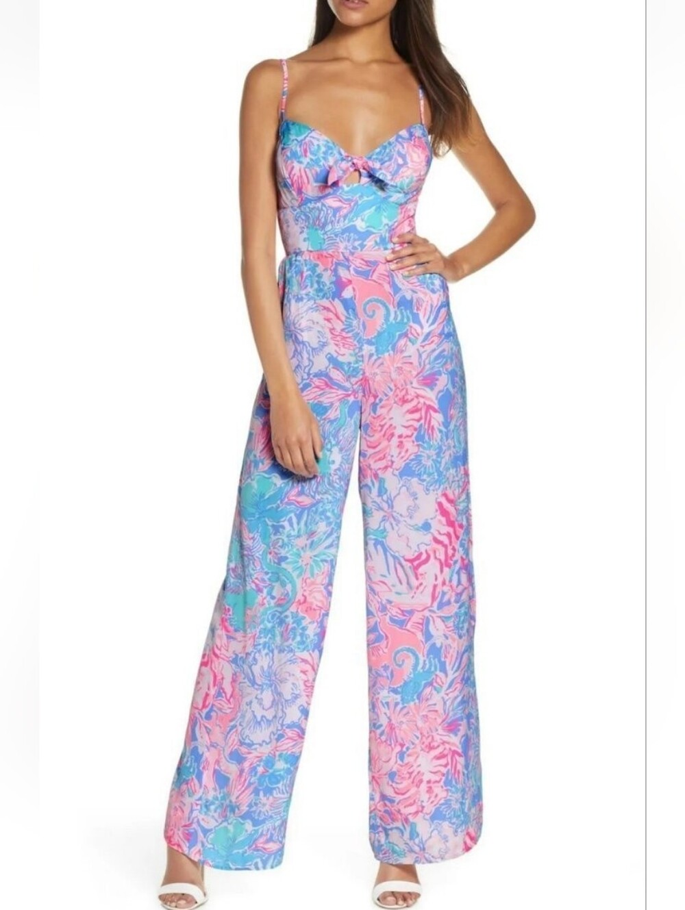 NWT - Lilly Pulitzer - Bente Jumpsuit - Blue Peri Viva La Lilly